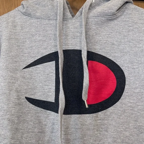 Champion Gray Hooded Sweatshirt 2XL - Picture 2 of 4